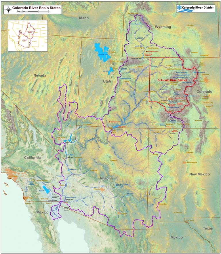 Map Gallery Colorado River District 2022 Colorado River Basin With Colorado River District Highlighted Colorado River District