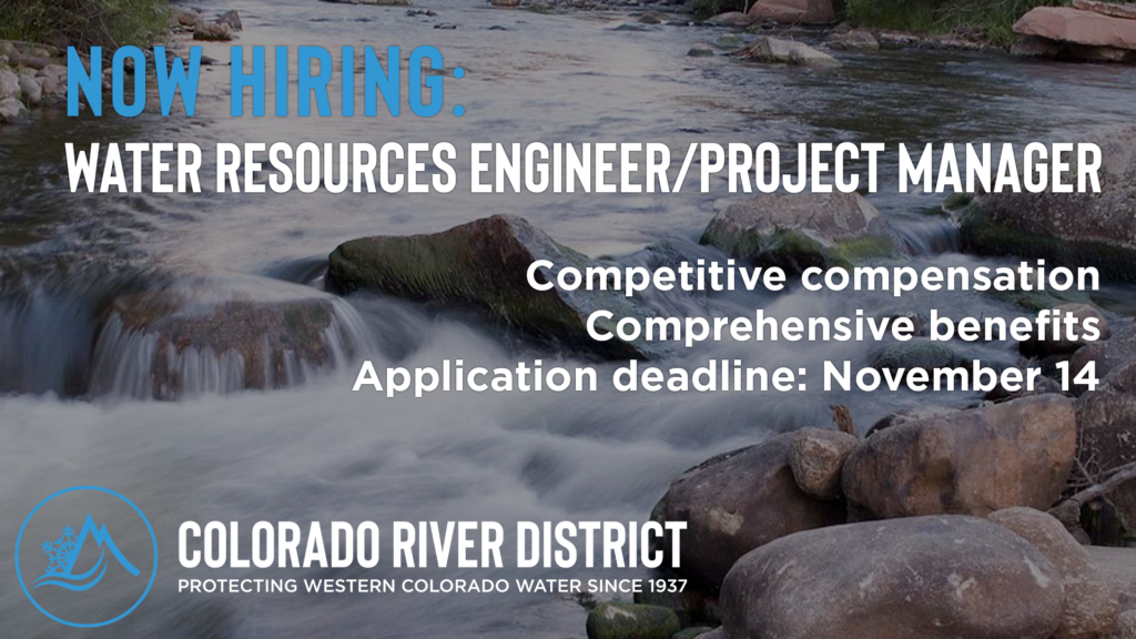 Now Hiring Water Resources Engineer Colorado River District 2024